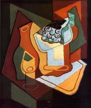 Juan Gris - Bottle, Wine Glass and Fruit Bowl