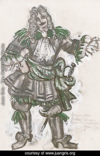 Costume design for a cavalier in 'Les Tentations de la bergere'