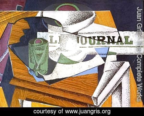 Juan Gris - Fruit Bowl, Book and Newspaper