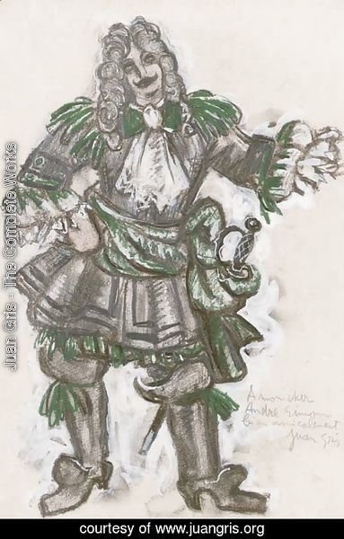 Juan Gris - Costume design for a cavalier in 'Les Tentations de la bergere'